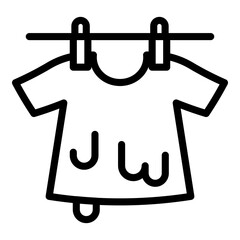 Hang dry icon. Outline hang dry vector icon for web design isolated on white background