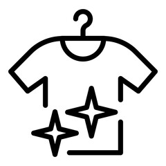 Obraz premium Hang clean shirt icon. Outline hang clean shirt vector icon for web design isolated on white background
