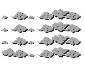 vector set of clouds