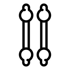 Ear sticks icon. Outline ear sticks vector icon for web design isolated on white background