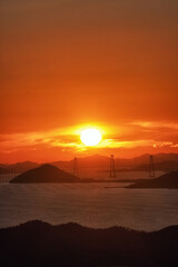 Plakat mokpo sunset ocean view