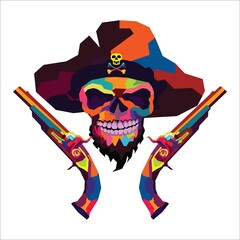 skull and guns for background illustrations and image