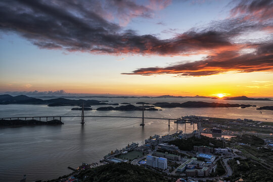 Sunset over Mokpo Bridge