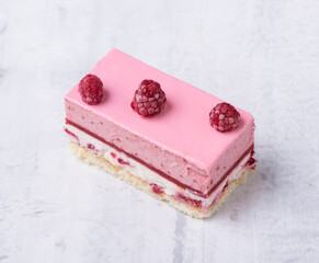 delicious strawberry cake on a white plate