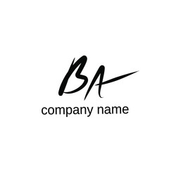 ba initial letter handwriting and signature logo