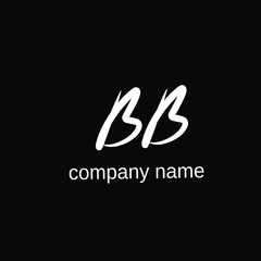 bb initial letter handwriting and signature logo