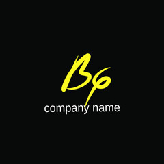 bg initial letter handwriting and signature logo