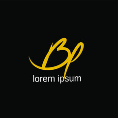 Fototapeta premium bp initial letter handwriting and signature logo