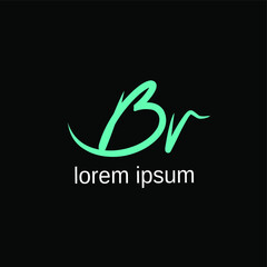 br initial letter handwriting and signature logo