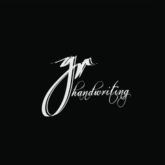 gr initial letter handwriting and signature logo