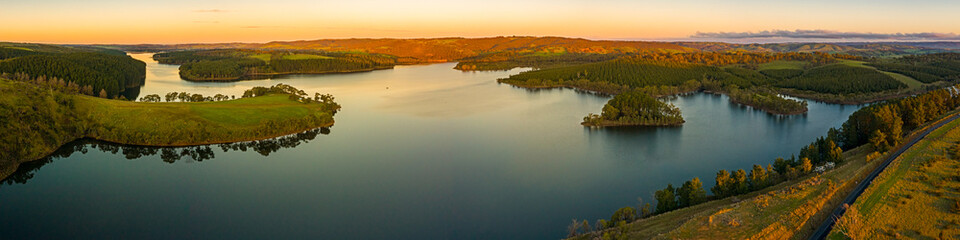 sunrise over reservoir 