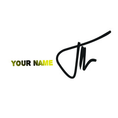 jn initial letter handwriting and signature logo