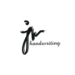 jw initial letter handwriting and signature logo