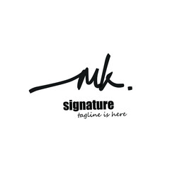 mk initial letter handwriting and signature logo