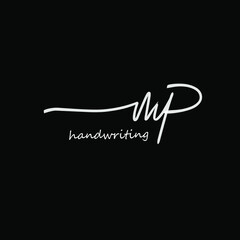 mp initial letter handwriting and signature logo