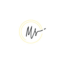 ms initial letter handwriting and signature logo