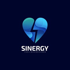 Vector Logo Illustration Heart Gradient Colorful Style