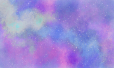 Cosmic watercolor background. Abstract galaxy hand painting