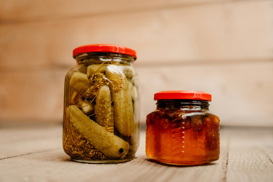 organic homemade pickles in a jar