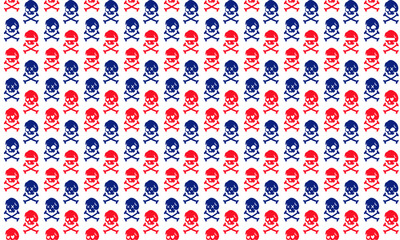 Skull and bone pirates seamless pattern design vector illustration