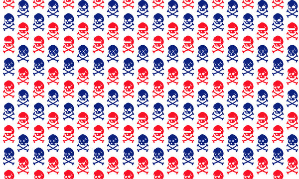 Skull and bone pirates seamless pattern design vector illustration