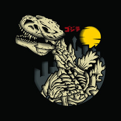 dragon mobster skull vector illustration