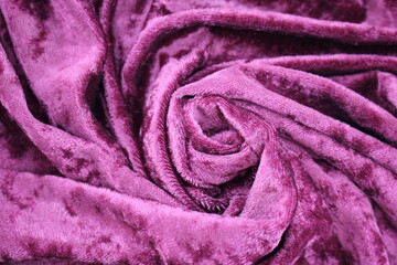 Fototapeta na wymiar Pink Crushed Velvet Fabric Textures