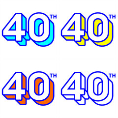 isolated anniversary logo numbers ,anniversary pictogram vector icon,year birthday logo label	