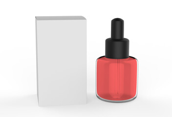 Editable  dropper bottle and cap. Contains accurate mesh to wrap your design with envelope distortion. 3d illustration