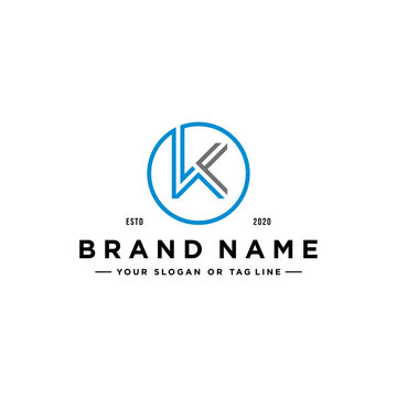 Letter Kf Logo Design Vector