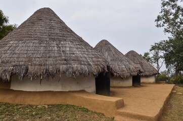 Tribal huts at Manav Sangrahalaya, Bhopal