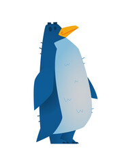 Cartoon penguin isolated on white background. Vector illustration.
