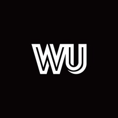WU monogram logo with abstract line