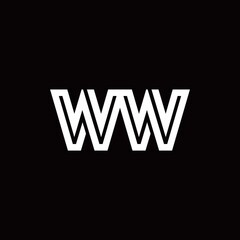 Obraz premium WW monogram logo with abstract line