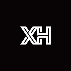 XH monogram logo with abstract line