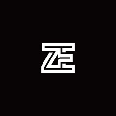 ZE monogram logo with abstract line