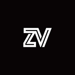 ZV monogram logo with abstract line