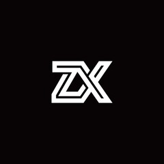 ZX monogram logo with abstract line