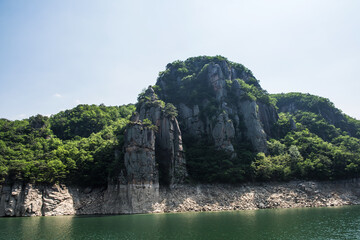 The beautiful landscape of  lake tour by ship.
