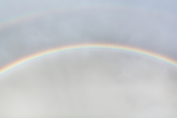 Double rainbow in the sky after rain