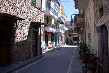 Fototapeta na wymiar Chios island Pyrgi village outdoors, indoors
