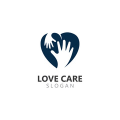 Creative Love and Care Logo Design inspiration Template