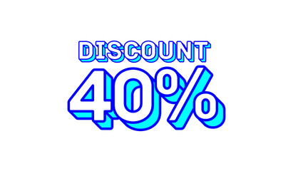 40 percent discount line modern template sign banner vector eps