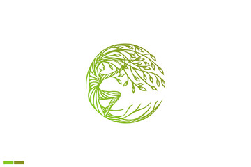 Flat mandala vintage simple logo design