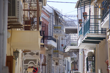 Chios island Pyrgi village outdoors, indoors