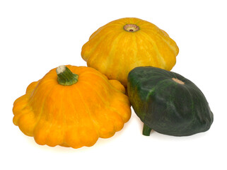 patisson squash closeup isolated on a white background