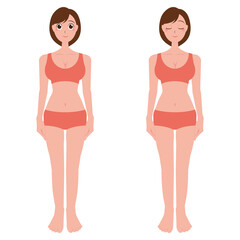 下着姿の女性 下着 美容 全身