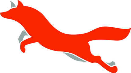 Silhouette of Jumping Fox vector