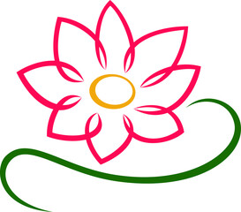 Simple Abstract Lotus Flower