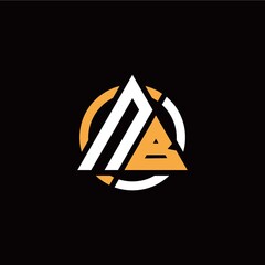 N B initial logo modern triangle with circle on back